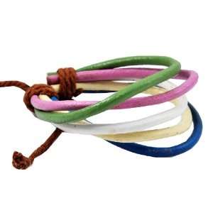   String Green Leather Bracelet / Leather Wristband / Surf Bracelet