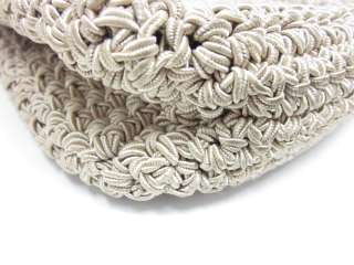 CARRIE FORBES Beige Woven Crochet Bag Handbag  
