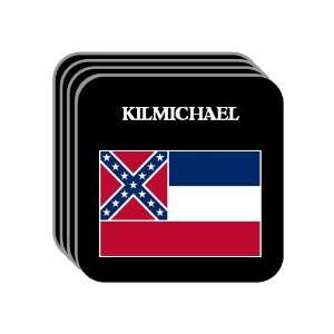   Flag   KILMICHAEL, Mississippi (MS) Set of 4 Mini Mousepad Coasters