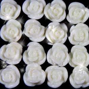  Stylish White 3d Flower Resin Nail Art Sticker DIY 10pcs 