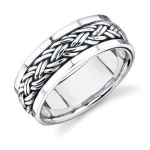 Sterling Silver Rhodium Finish Unique Double Braided Spinner Prayer 