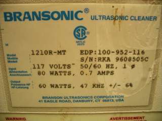 Branson 1210R MT Ultrasonic Cleaner  