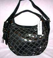 NICOLE LEE BLACK LACE FRONT HOBO BAG TOTE NEW  