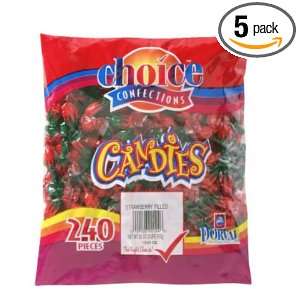 Choice Confections Strawberry (Filled), 240 Count (Pack of 5)  