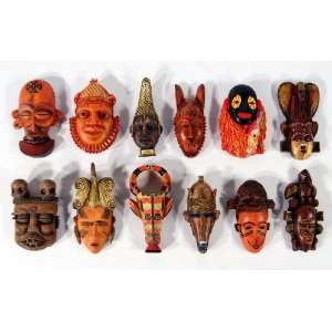  Wholesale Pack Handpainted African Mask Arts Assorted 
