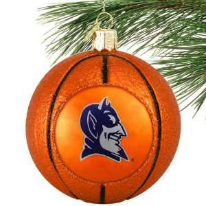  Duke Blue Devils 3 Glass Basketball Ornament: Sports 