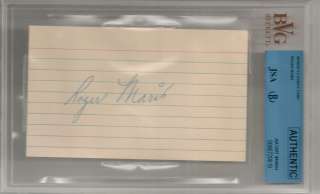 Roger Maris Yankees Autographed Signed Index Card JSA Certified 