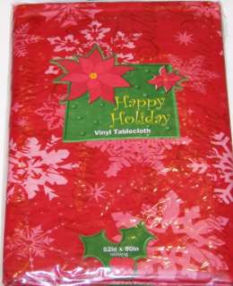 Christmas Holiday Winter Vinyl Tablecloth 12 Styles! 2 Sizes! U Pick 
