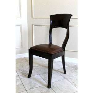   Mahogany Dining Chair with Leather Seat (Set of 2)