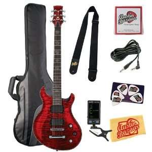   Cable, Strings, Pick Card, and Polishing Cloth   Transparent Red