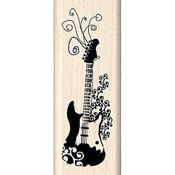 Inkadinkado Wood mounted Guitar Rubber Stamp  