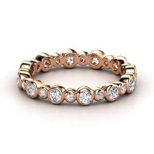 Heartbeat Band, 14K Rose Gold Ring with Diamond