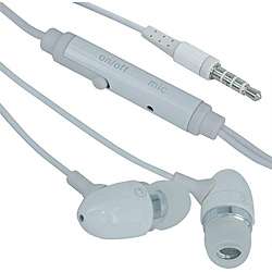 SKQUE 3.5mm White Earphone Headset with Mic  Overstock