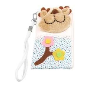  Gino Bear Head Accent Flower Detail Pouch Bag w Strap for 