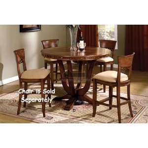  Round Counter Height Table in Tobacco Oak Finish: Home 