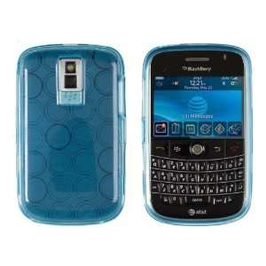  Soft Gel Circles Case for BlackBerry Bold 9000   Blue 