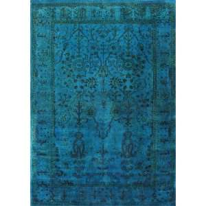  Rugsville Overdyed Turquoise Rug 12207