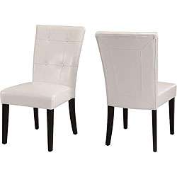 Bossa Upholstered White Parsons Chairs (Set of 2)  