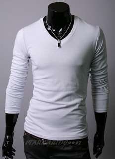   Classical V Neck Long Sleeve Basic T shirt 4COLOR 3SIZE H532  