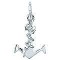 Sterling Silver Large Anchor and Rope Charm  