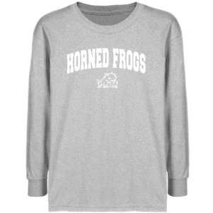  NCAA TCU Horned Frogs Youth Ash Logo Arch T shirt 