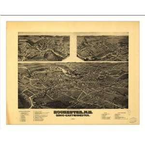  Historic Rochester, New Hampshire, c. 1884 (L) Panoramic 