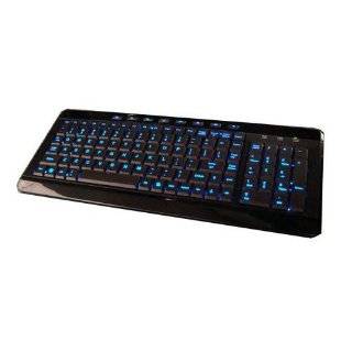   USB Backlit Blue LED Multimedia Keyboard (Piano Black) ~ Azend Company
