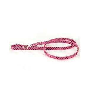  Pink and Black Polka Dot Lead for Dogs (4 ft. long, 3/4 