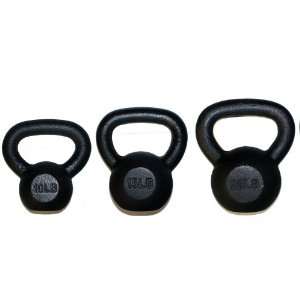 10 lbs, 15 lbs, and 20 lbs Solid Cast Iron Kettlebell (Kettle Bell 