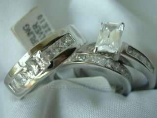 His & Her Hers Matching Engagement Wedding Ring 3pc Set  