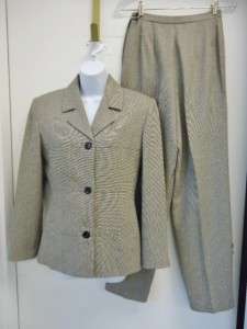 Pc Black White Gray Tweed Jacket & Pants Suit ~ LARRY LEVINE SUITS 