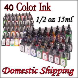 Tattoo Machine Ink Pigment Set *40 Color* 1/2 oz 15ml USA  