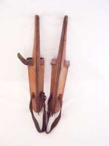 Antique Early 1900s Wood/Leather FRIESLAND Speed Ice Skates  