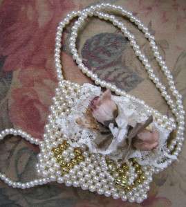 Beautiful VICTORIAN Inspired BEADED Mini PURSE NECKLACE  