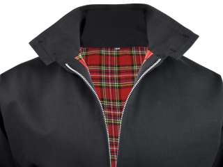 Mens Relco Classic Harrington Jacket/ Coat Mod Tartan Check Lining 