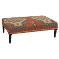 Handmade Kilim Bench with Casters (India)  