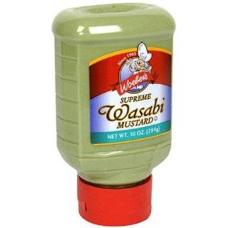 Woebers Supreme Wasabi Mustard, 10 Ounce Squeeze Bottles (Pack of 6)
