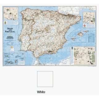   Spain And Portugal Mounted Map   White Beveled Edge Toys & Games