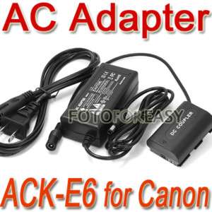 ACK E6 AC Power Adapter For CANON EOS 60D 7D 5D Mark II  