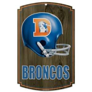  Denver Broncos Wood Sign   Throwback Helmet: Sports 