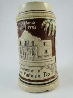 Antique San Antonio TX Souvenir Beer Stein Alamo German Tankard Cup 