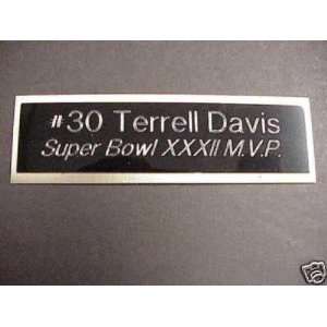 Broncos Terrell Davis Engraved Super Bowl XXXII Name Plate  