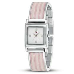 Tommy Hilfiger Womens Striped Bangle Watch  Overstock