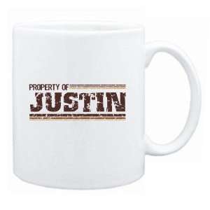  New  Property Of Justin Retro  Mug Name