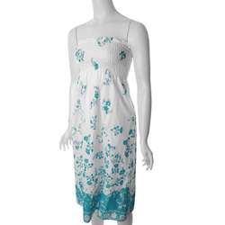 Cute Options Juniors Floral Blue/ White Tube Dress  Overstock