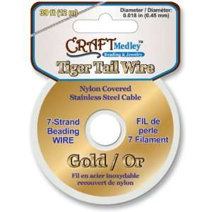Tiger Tail Beading Wire 7 Strand .45mm Gold