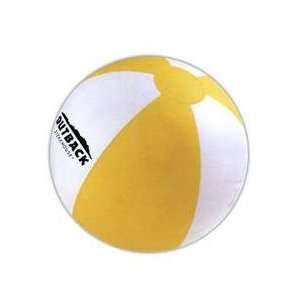 T618YW    16 Inflatable Beach Ball   Yellow & White:  