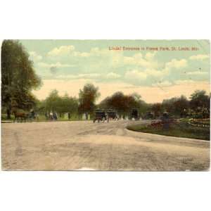   Vintage Postcard Lindel Entrance to Forest Park   St. Louis Missouri