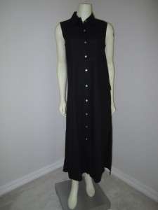 Talbots Black Long Linen Casual Career Dress Size 4 S M  