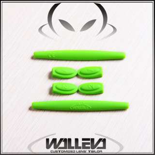 Walleva Lenses Custom Green Ear socks Temple Shocks for Oakley X metal 